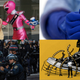 Clockwise from top left: Toei (Over-Time); Joaquin Sarmiento (Getty Images); Benjamin Currie (Gizmodo); Apu Gomes/AFP (Getty Images)